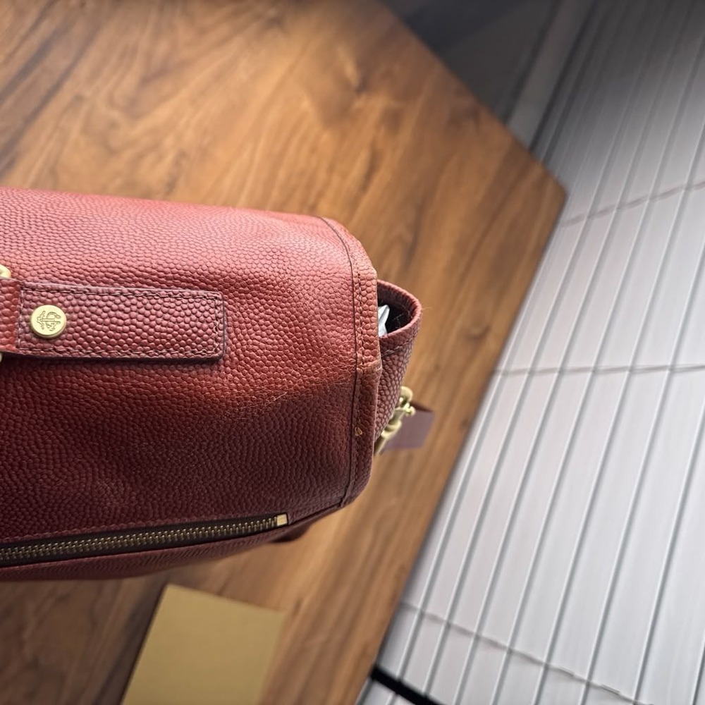 Brooks Brothers Football Leather Briefcase Vintage Messenger Brass Hardware - Picture 14 of 16